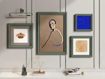 北欧装饰画人物组合3D模型下载